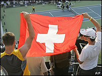 Swiss flag at tennis