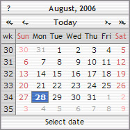 The DHTML / Javascript Calendar in action