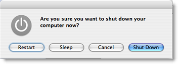 OS X's shutdown options